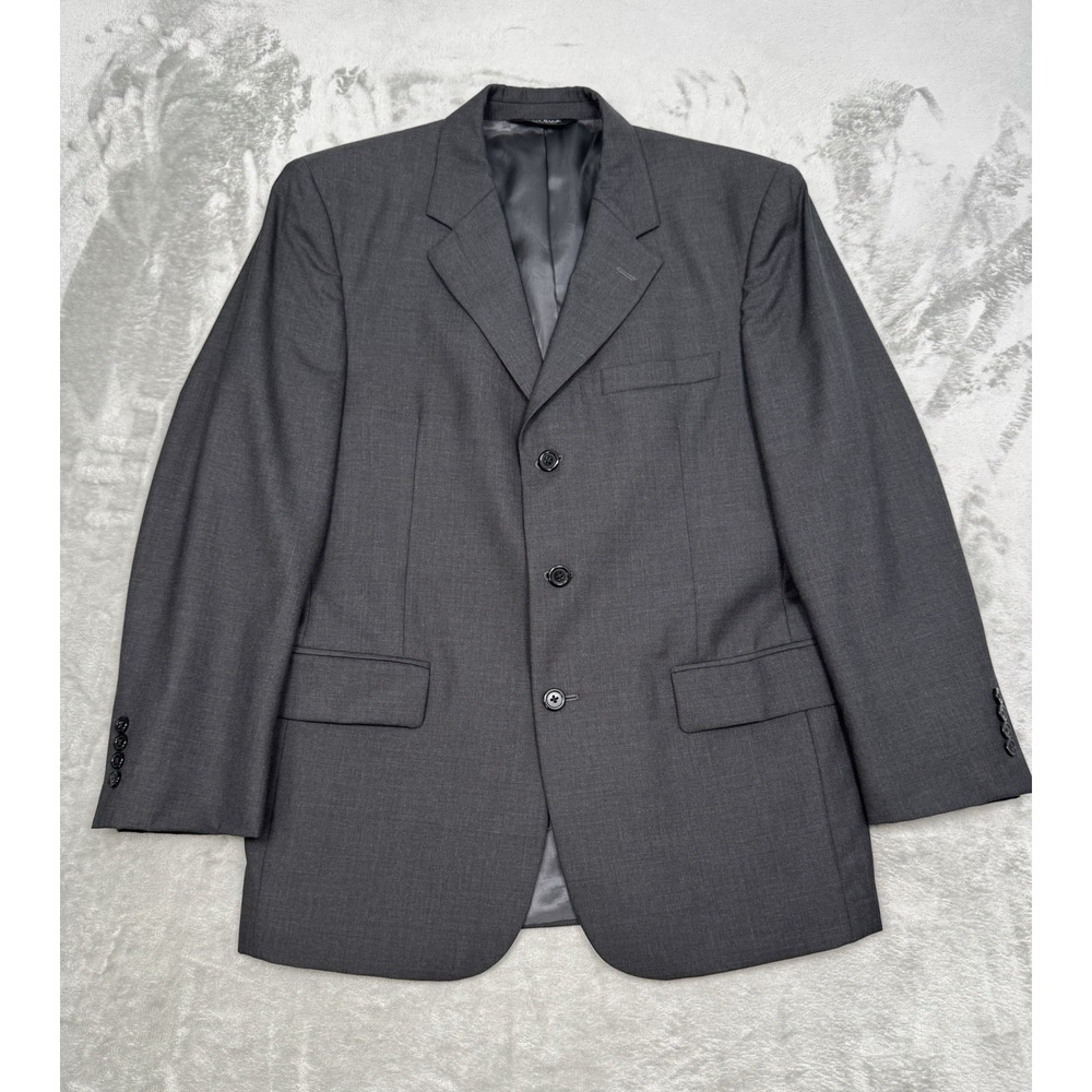 Jos A Bank Gray Sport Coat Mens 40S‎ Charcoal Black Suit Blazer Jacket 100% Wool